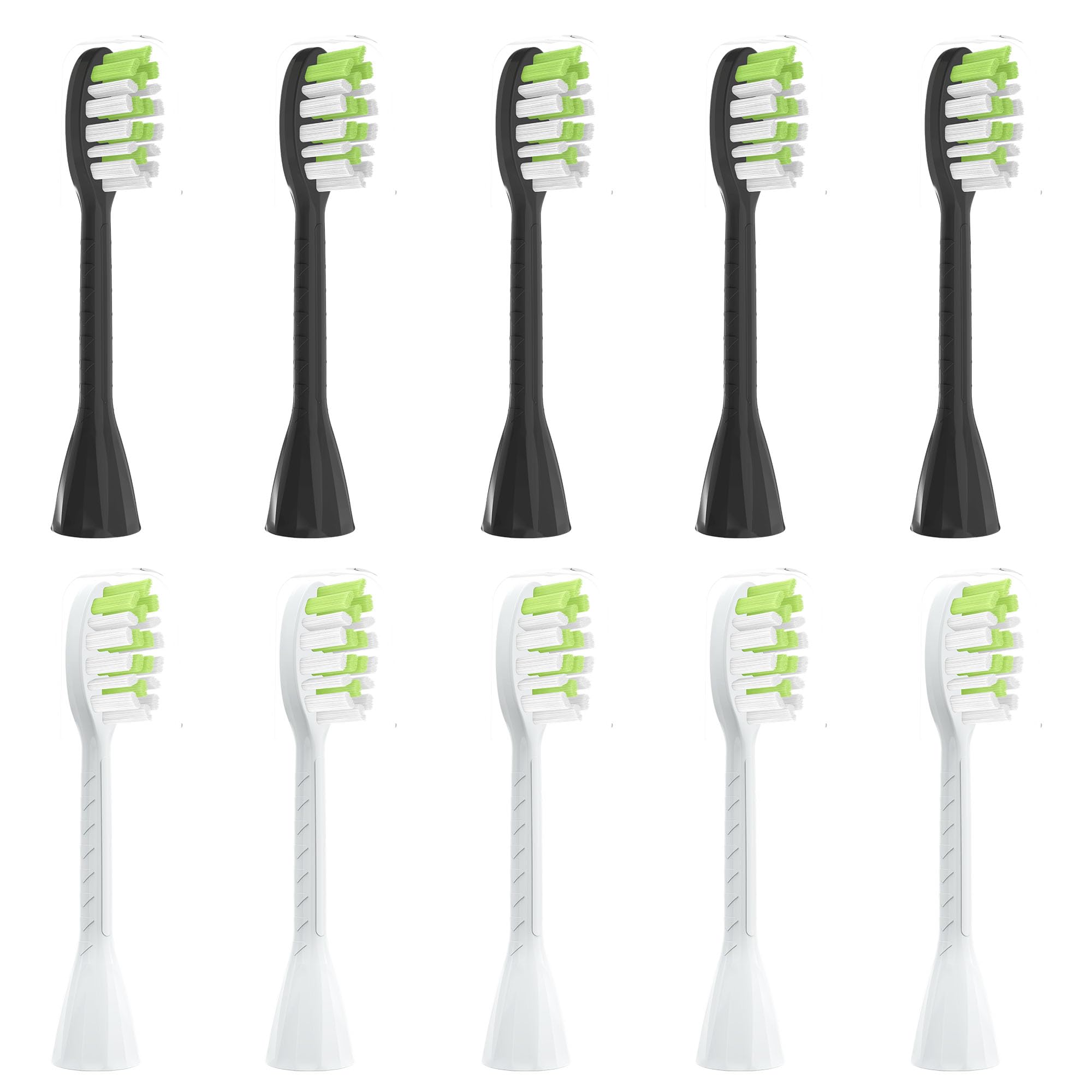 Feihead replacement toothbrush heads 10-pack for Philips Sonicare One in black and white