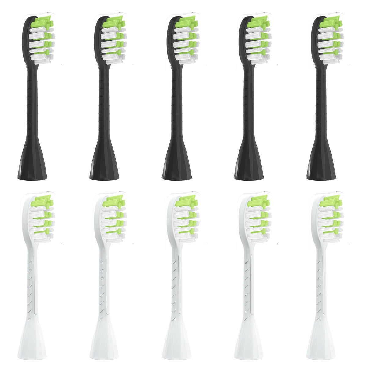 Feihead replacement toothbrush heads 10-pack for Philips Sonicare One in black and white