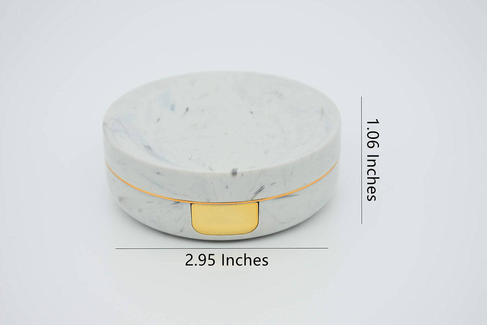 Gold marble lens case bottom view