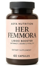 Her Femmora libido booster bottle on a white background