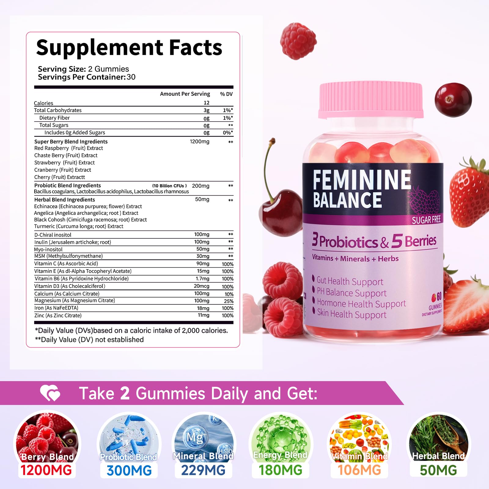 Illustration of cranberry and berry extracts for urinary tract support