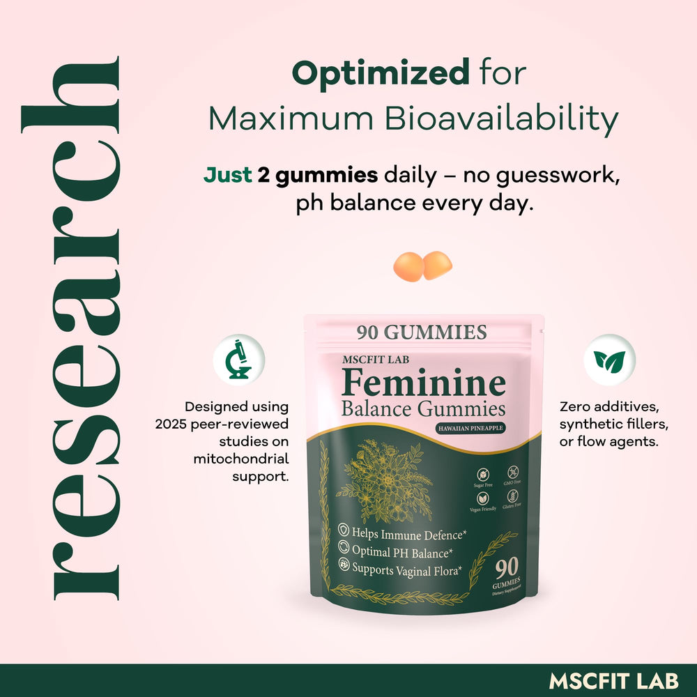 Vegan and gluten-free icons with Feminine Balance Gummies