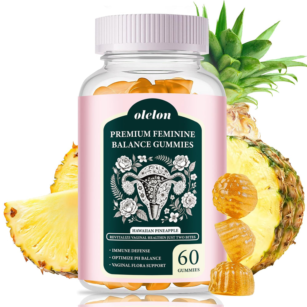Feminine Balance Gummies bottle on white background