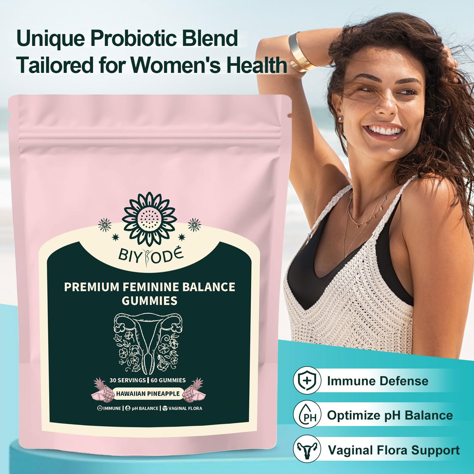 Gummies with pineapple and orange juice flavor