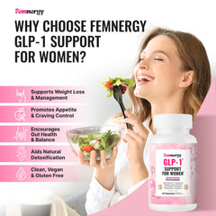 Femnergy GLP-1 Women bottle showing 60 capsules