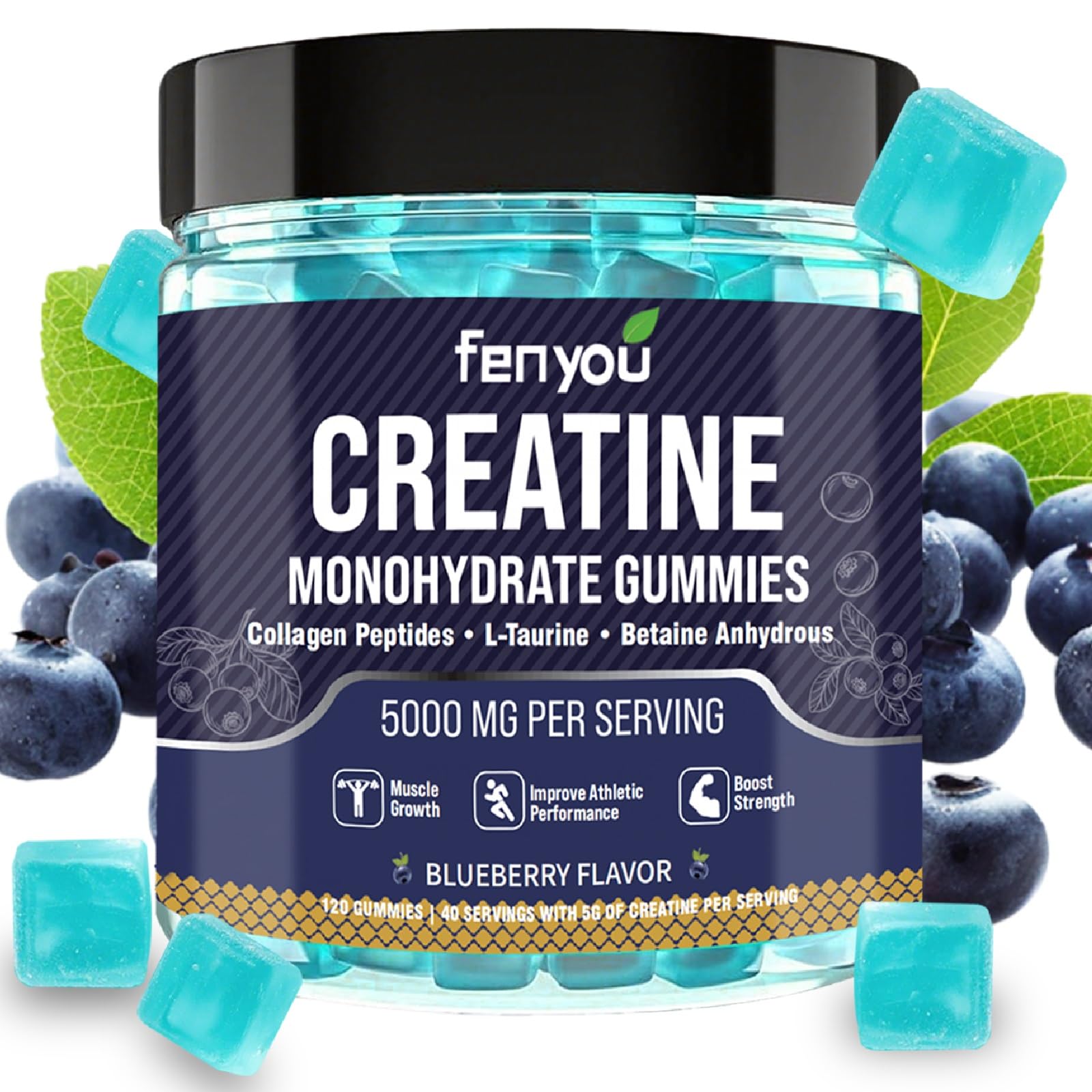 Bottle of FENYOU Creatine Monohydrate Gummies