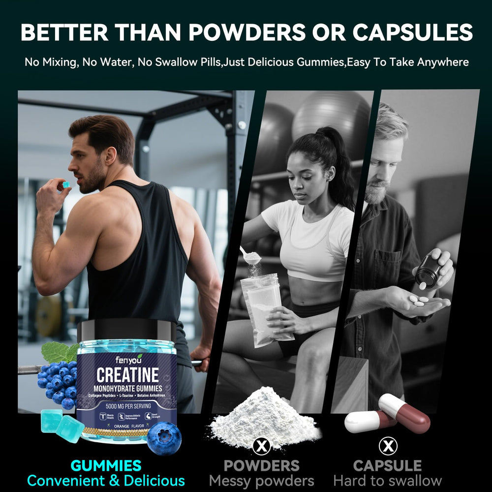Active adults taking gummies before workout