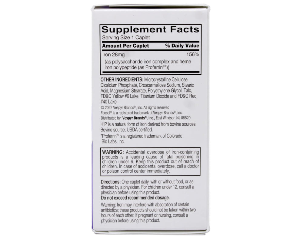 Feosol Bifera iron supplement caplets