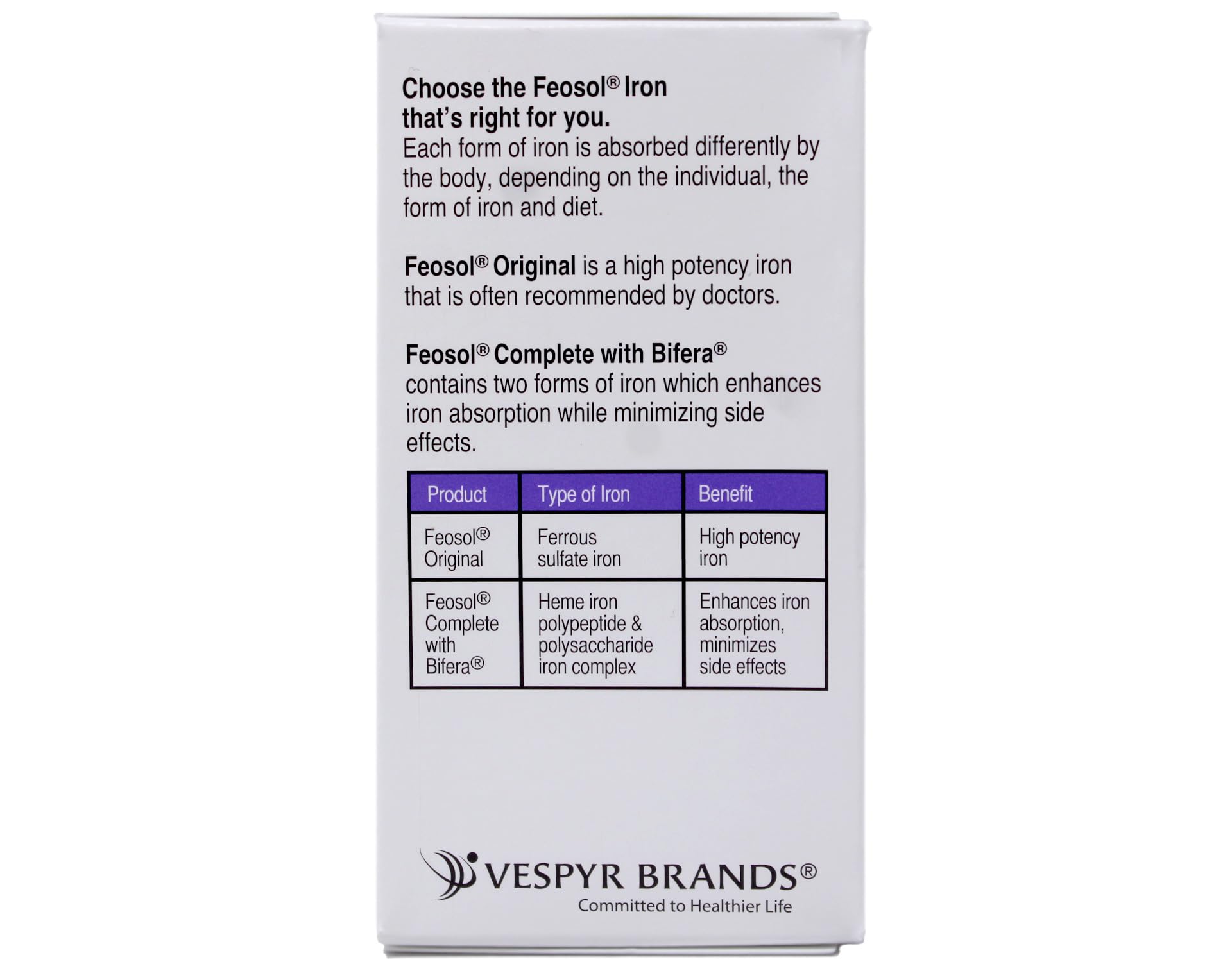 Feosol Bifera 30-caplet bottle pack