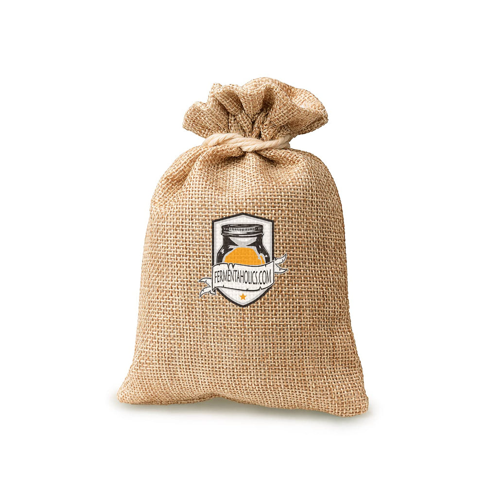 Burlap drawstring bag for storage