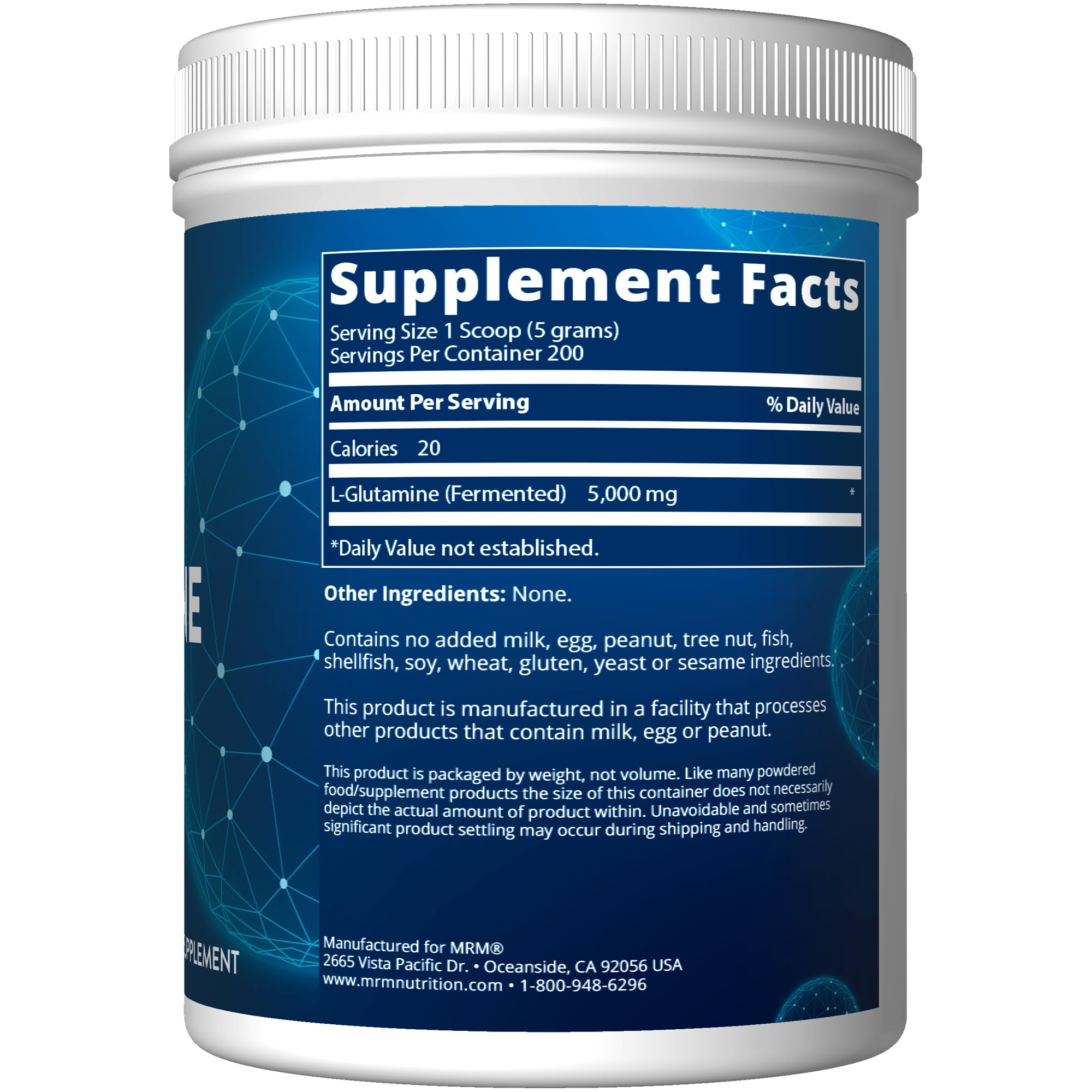 Fermented vegan L-Glutamine 5000mg per serving