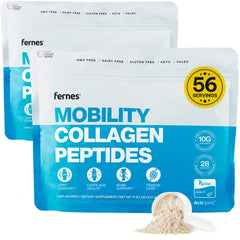 Front view of Fernes Mobility Collagen Peptides powder container
