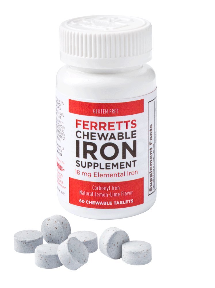 Ferretts Iron Chewables 60-Count Lemon-Lime pack