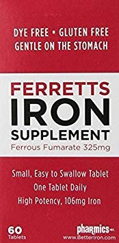 Ferretts Tablets #60 (106 mg) 2 Pack bottle – iron supplement for daily iron support