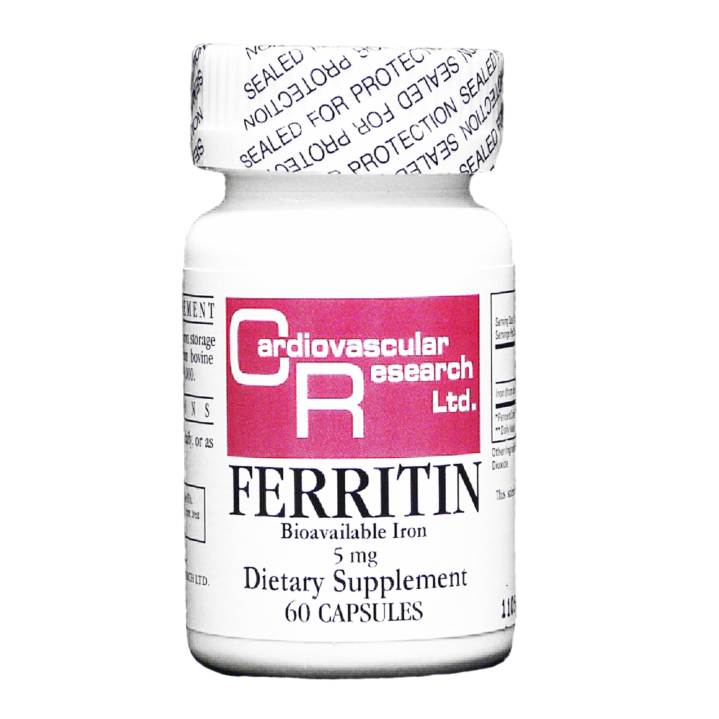Cardiovascular Research Ferritin iron supplement bottle 60 count