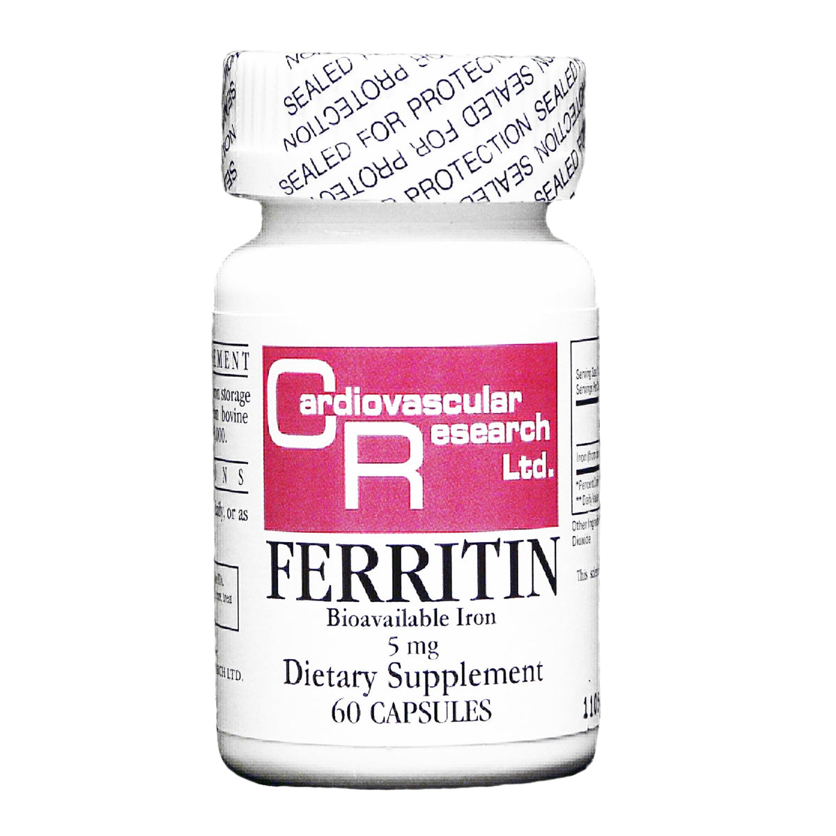Cardiovascular Research Ferritin iron supplement bottle 60 count