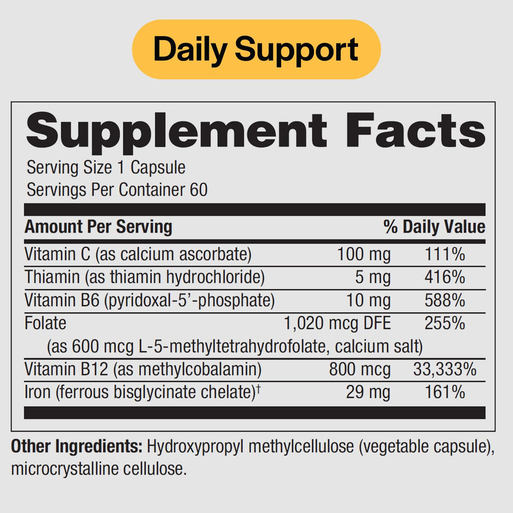 Label of Ferrous Iron Complete 60 capsules