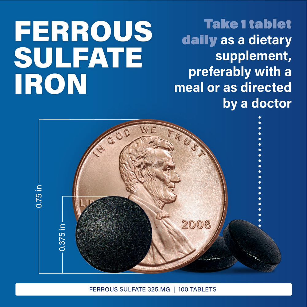Green tablet packaging for Major Ferosul iron supplement