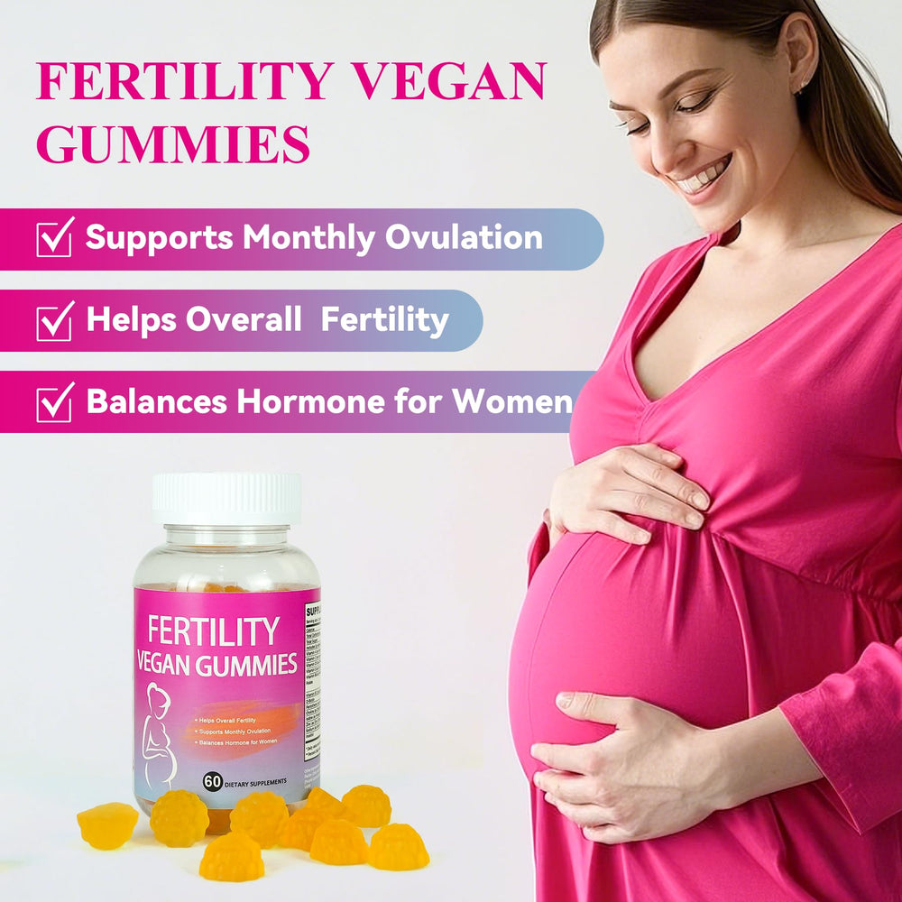 Fertility Gummies showcasing B vitamins for hormone balance.