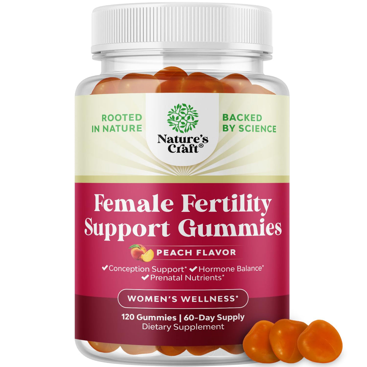 Hero image: Fertility Gummies for Women - Peach Flavor