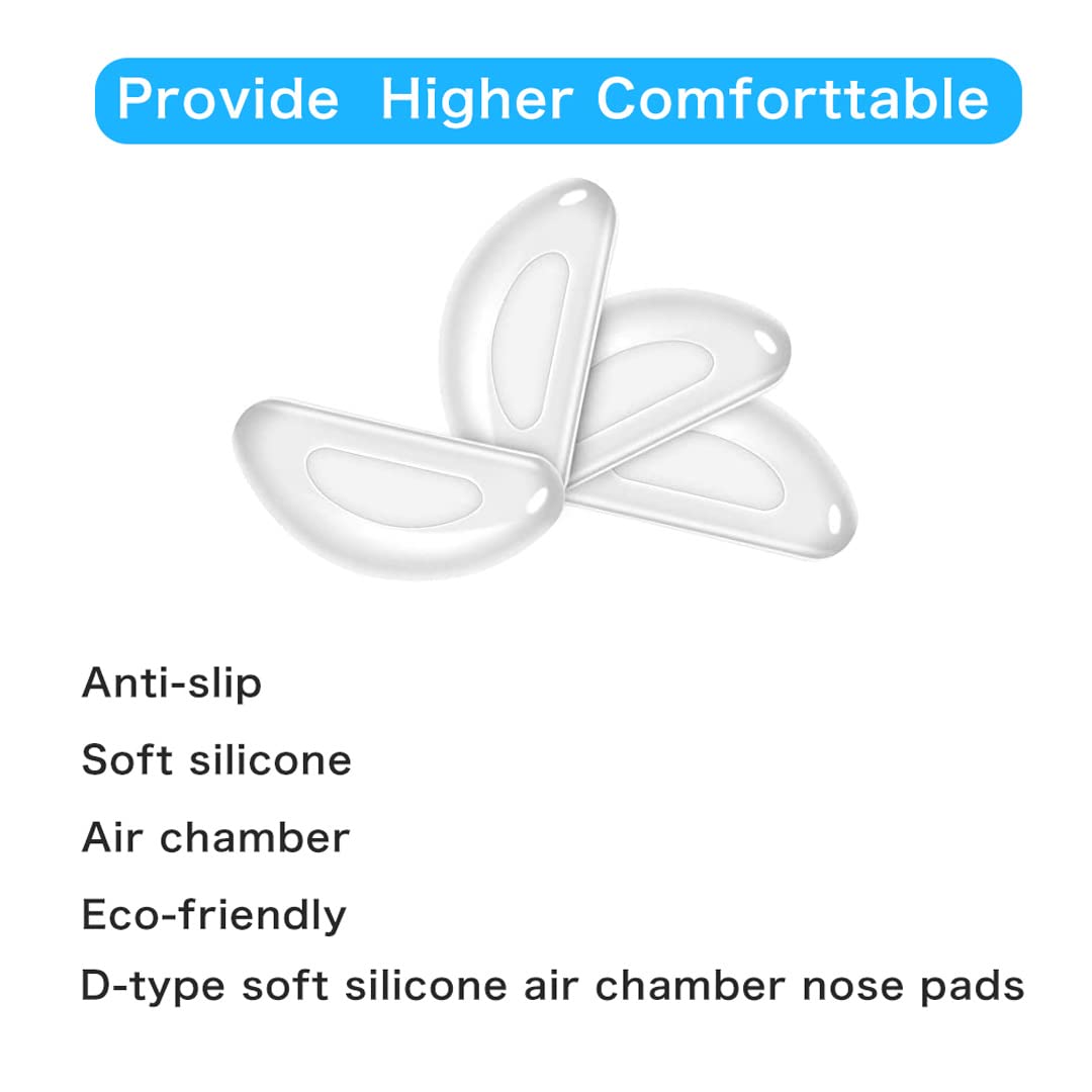 Close-up of D-shaped anti-slip nose pad design