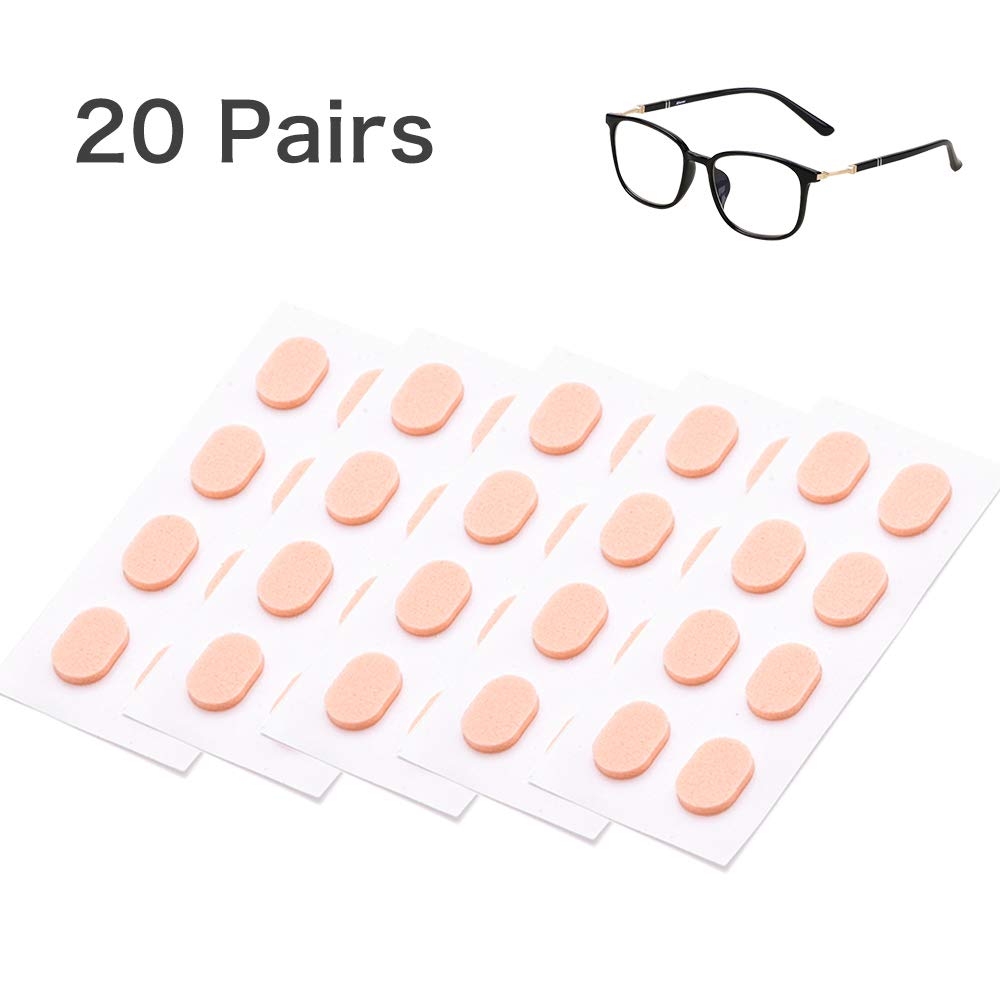 Close-up of self-adhesive foam nose pads (9x6mm, 1mm thick) for glasses