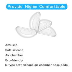 Close-up of D-shaped anti-slip nose pad design