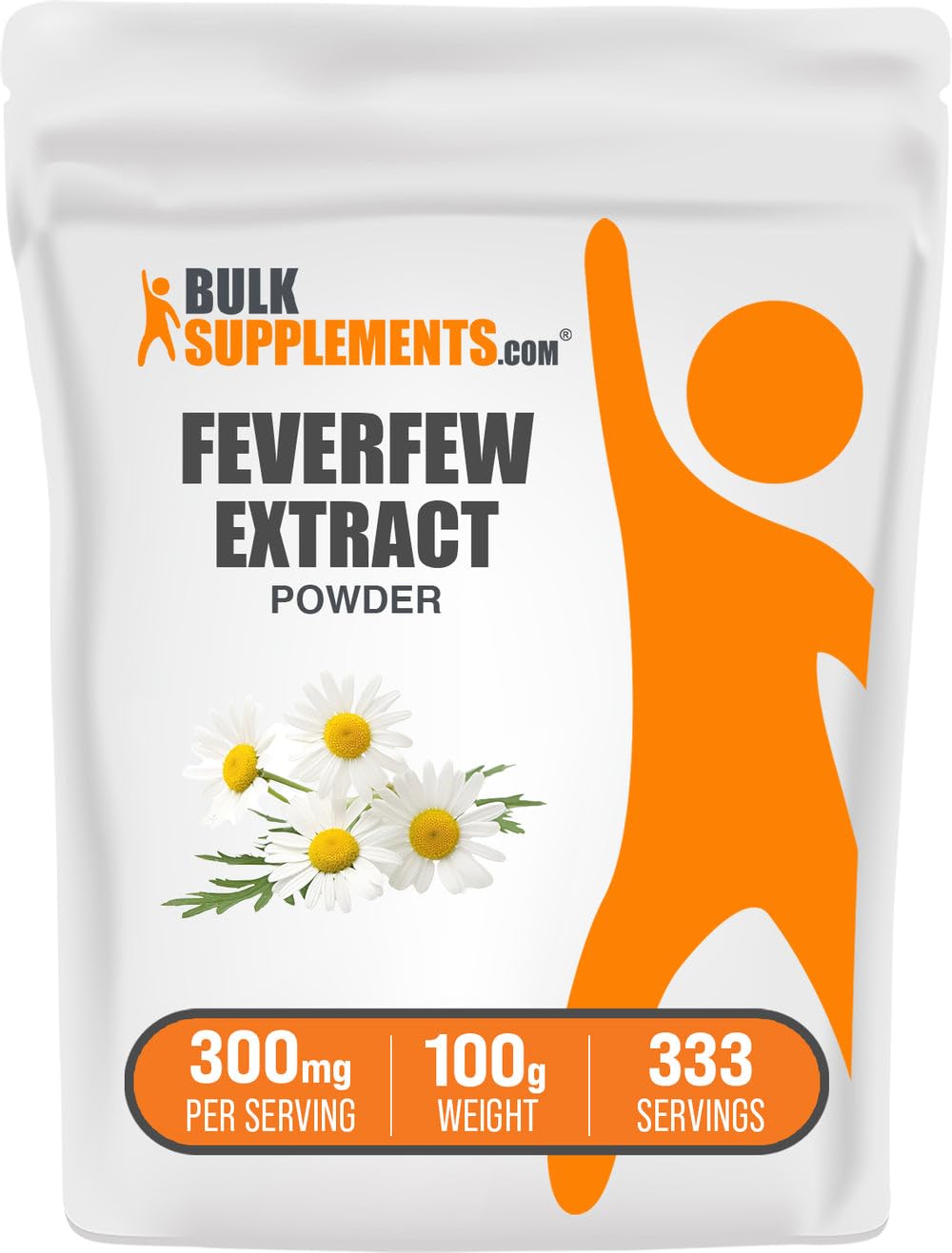 Feverfew Extract Powder 300mg container 100g front view