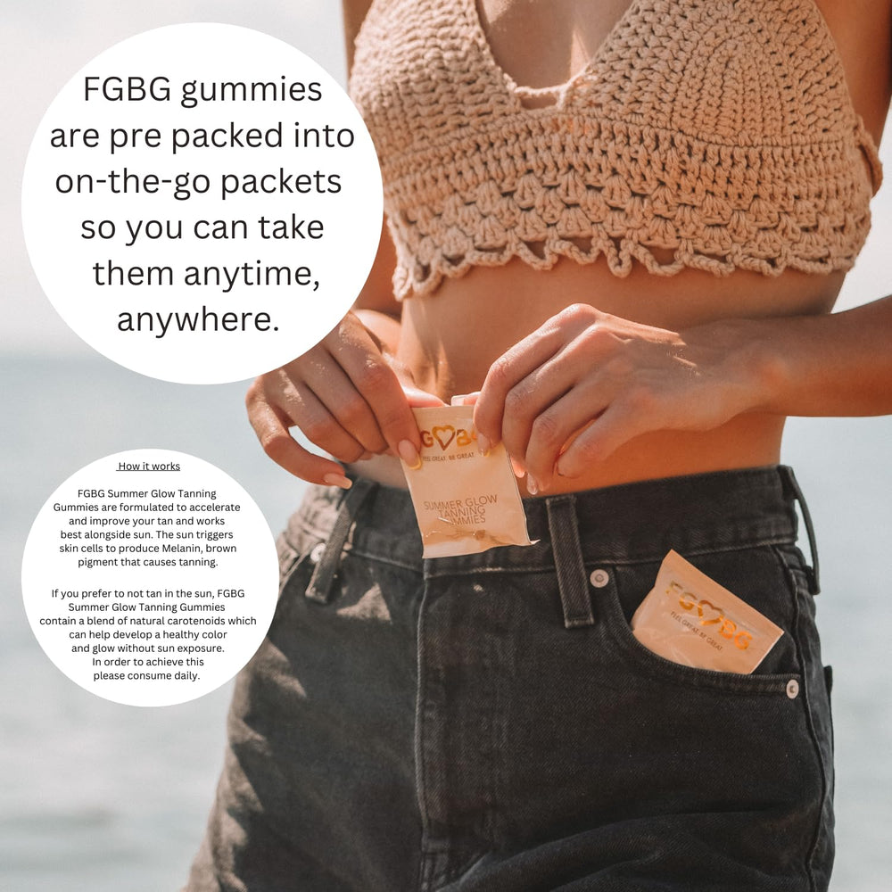 Nutrition label for FGBG Summer Glow Gummies