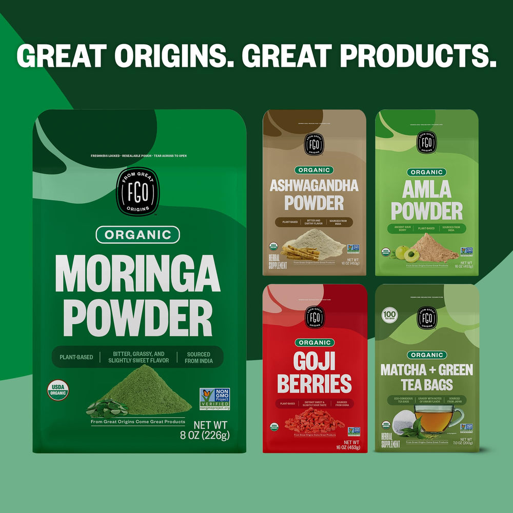 Packaged moringa leaf powder bulk resealable pouch