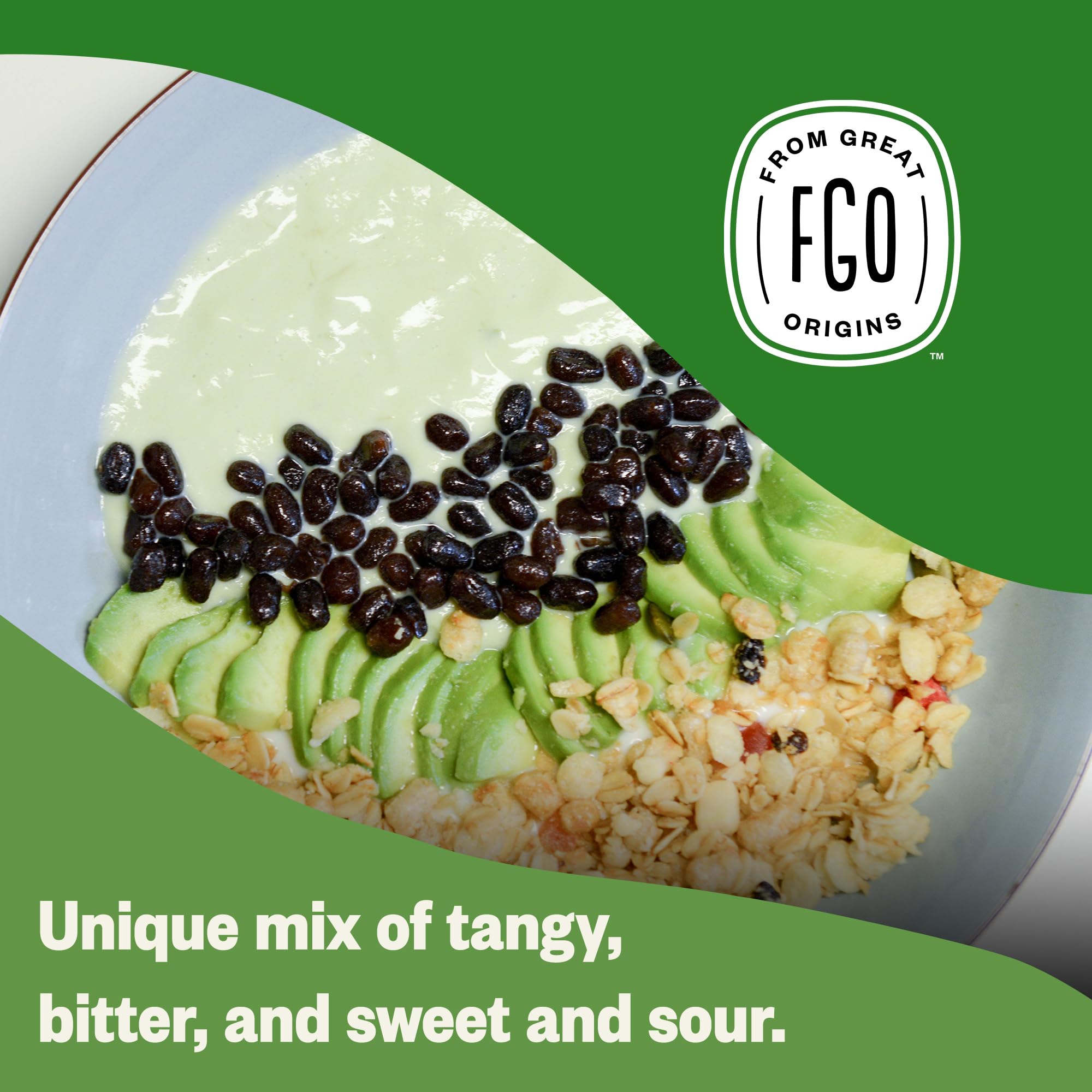 Label showing ingredients for FGO Organic Amla Powder