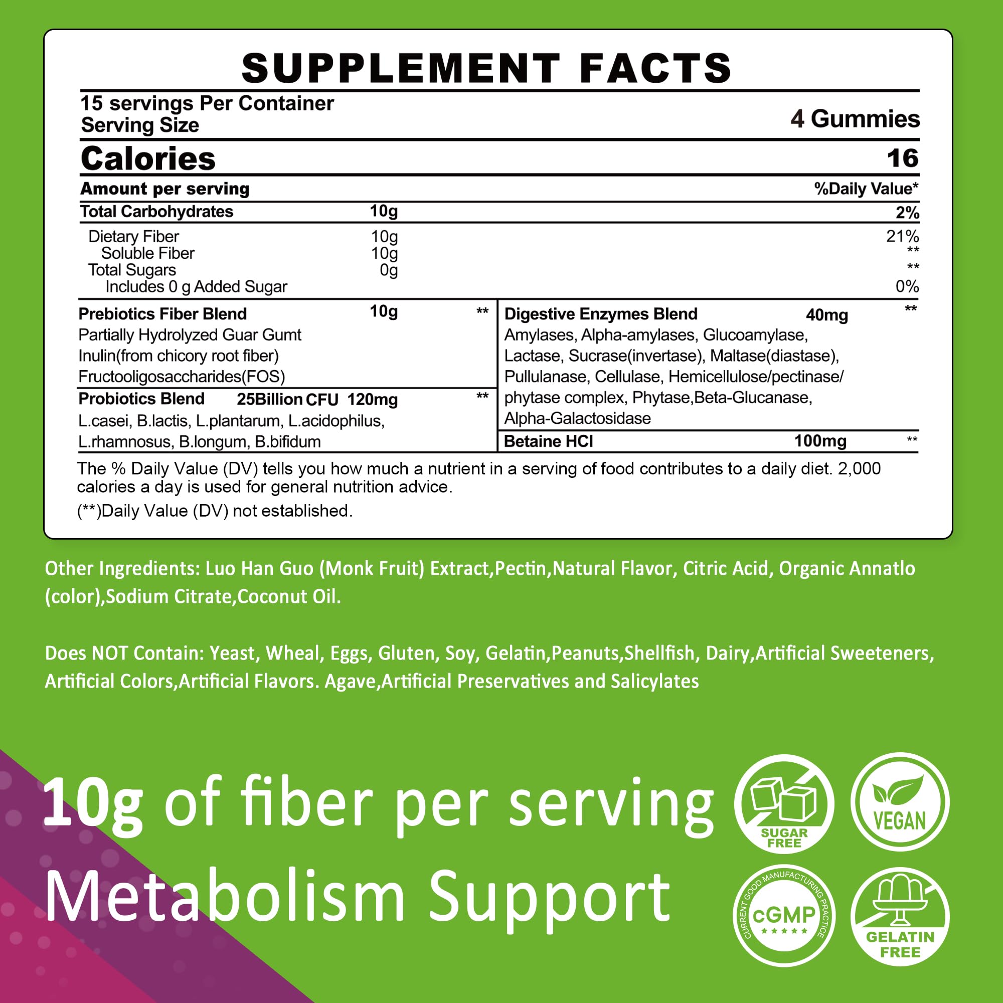 Bottle with label for Fiber Gummies for Adults