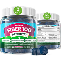 Product front view of Fiber Gummies for Adults 120 count bottle