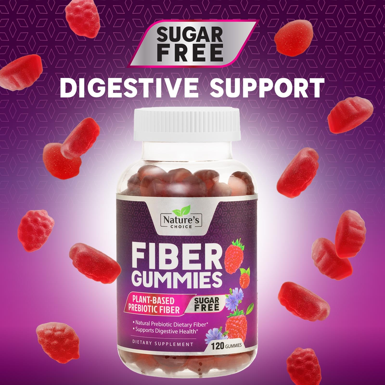 Digestive health support with daily fiber gummies