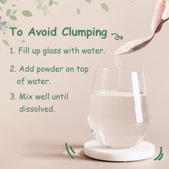Mixing triple fiber powder in water or juice