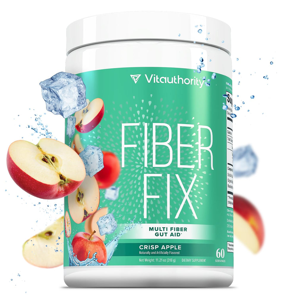 Apple-flavored colon cleanse fiber powder bottle