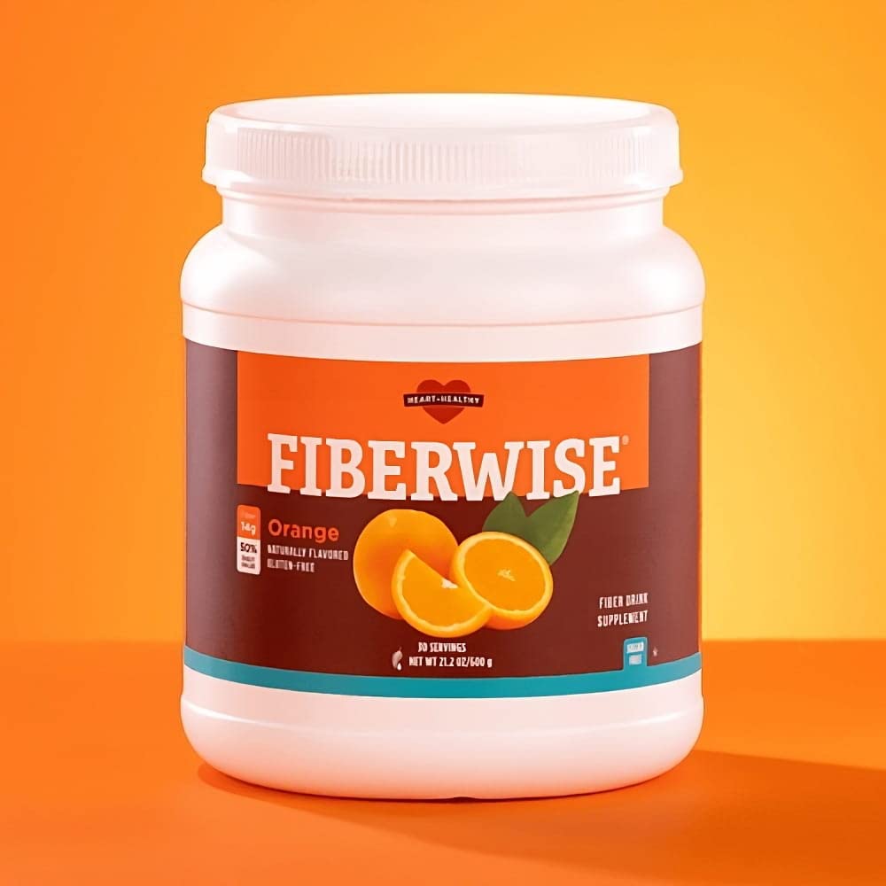 Back view of Fiberwise Drink Orange Canister