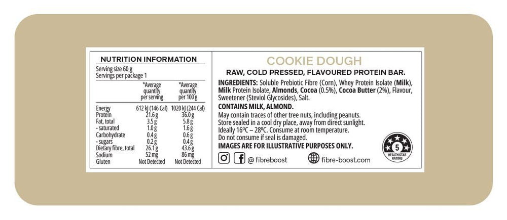 Close-up of the cookie dough flavoured protein bar showing texture