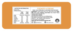 Fibre Boost Cookies and Cream bar unwrapped, ready as a protein-packed pre- or post-workout snack.