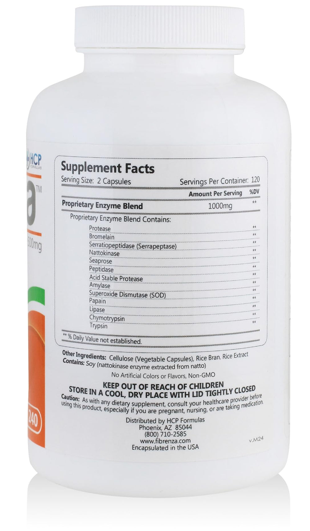 Fibrenza packaging and label close-up