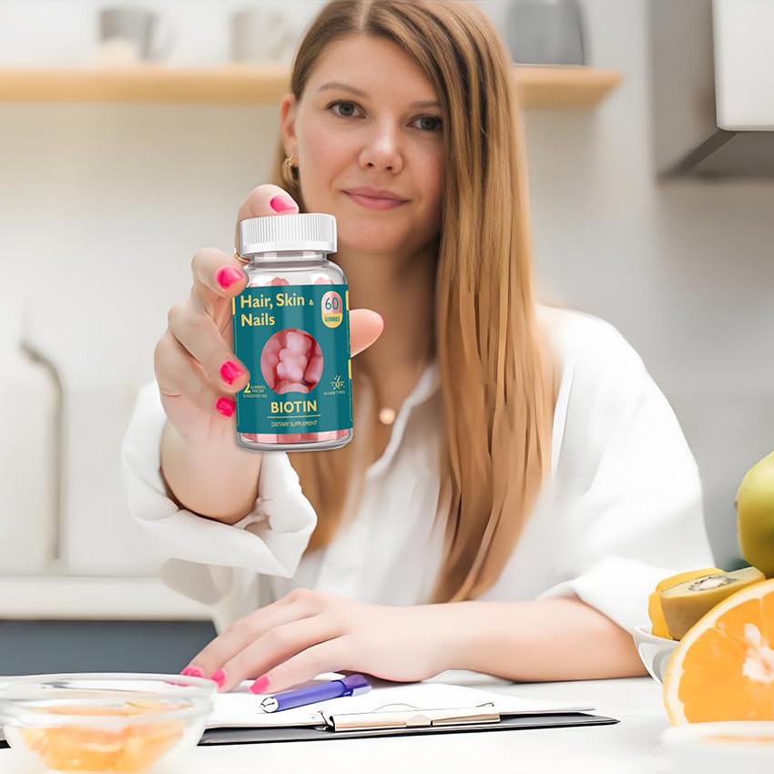 Vegan and gluten-free biotin gummies labeling