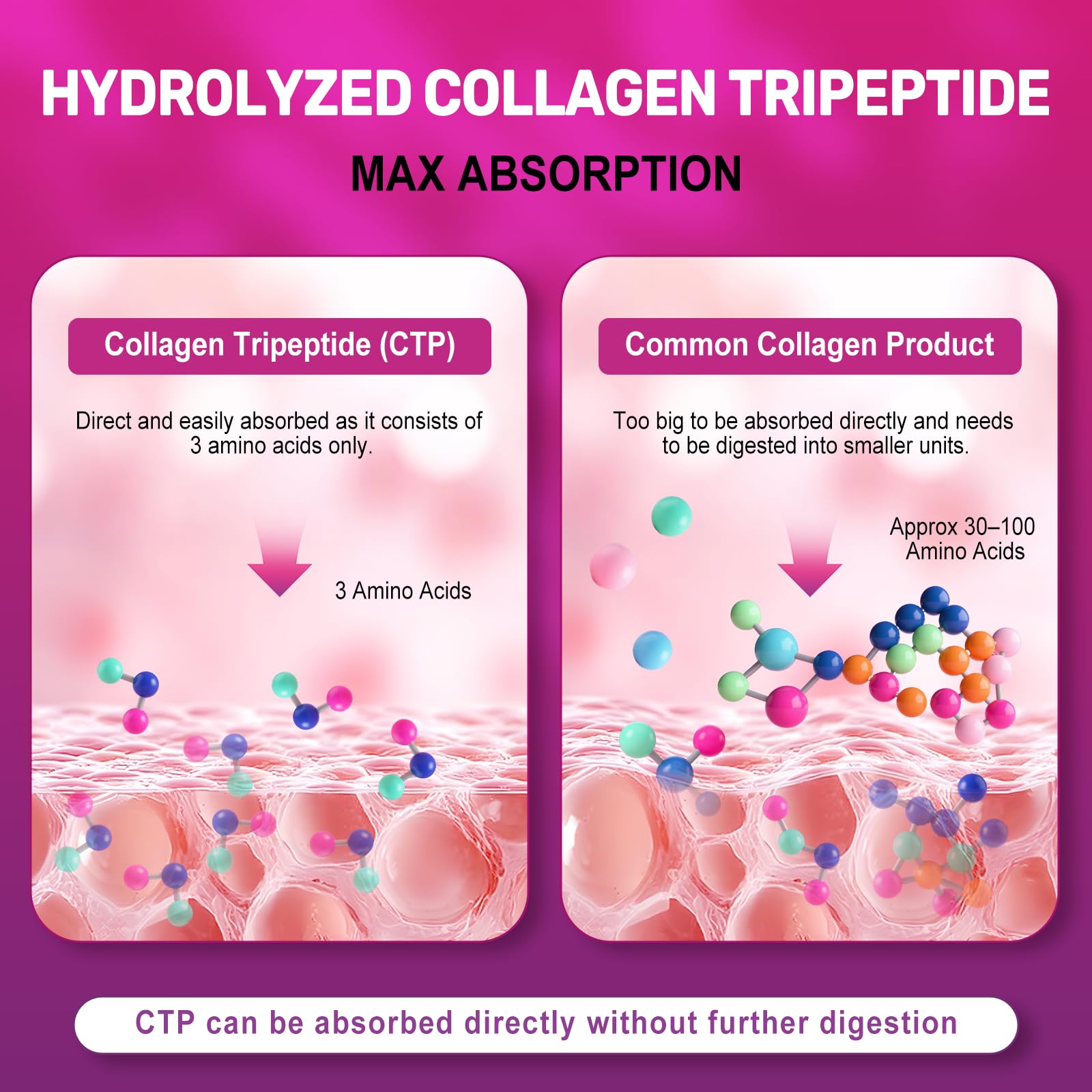Unflavored collagen powder dissolving in a beverage