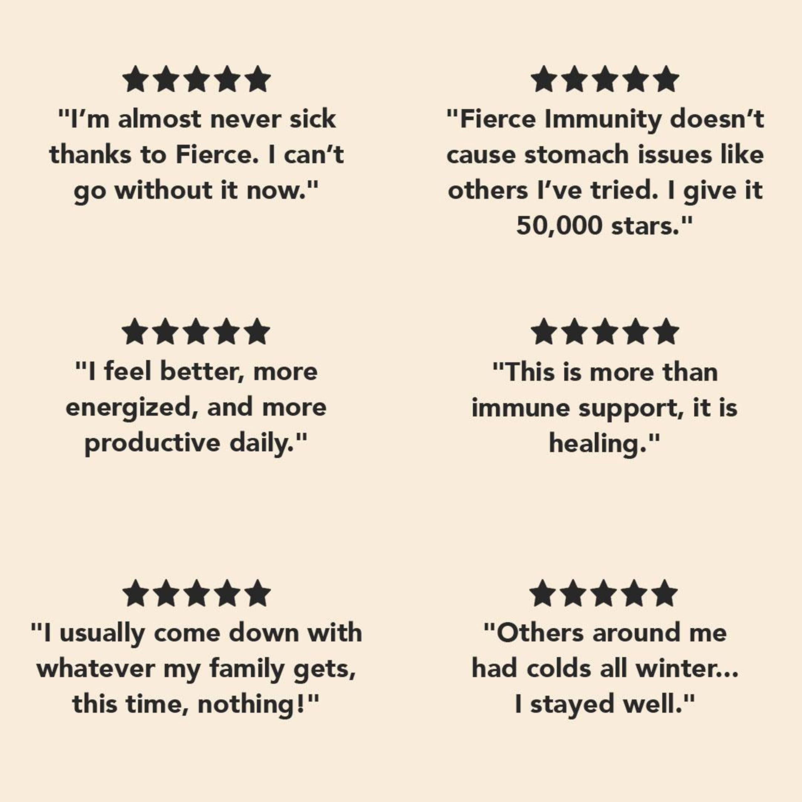 Fierce Immunity product packaging and branding