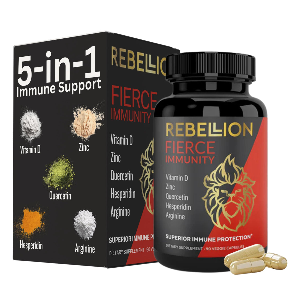 Main product image: Fierce Immunity 90-capsule bottle