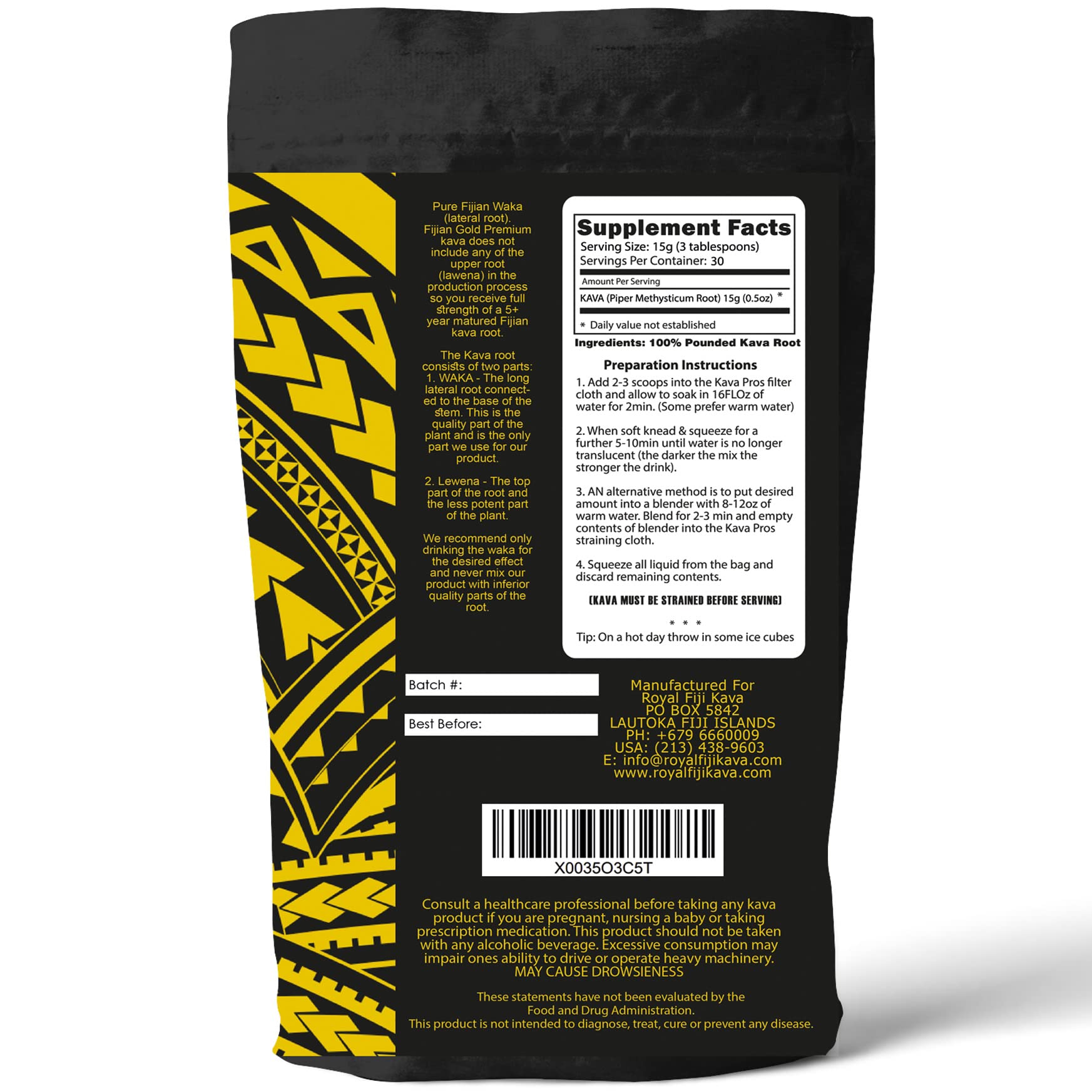 Scoop of Royal Fiji Kava Golden Kava Powder