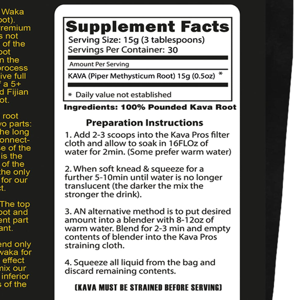 Close-up of mature kava root used in powder