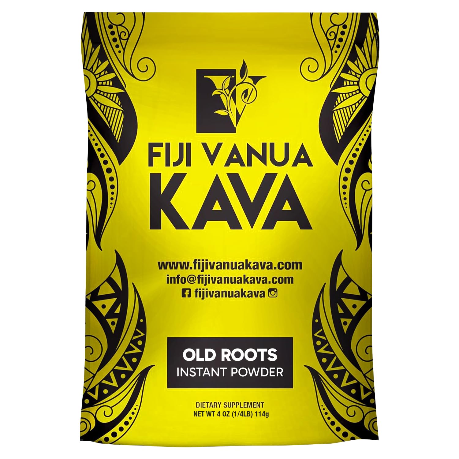 Fiji Vanua Kava Instant Old Roots Kava Powder jar with label