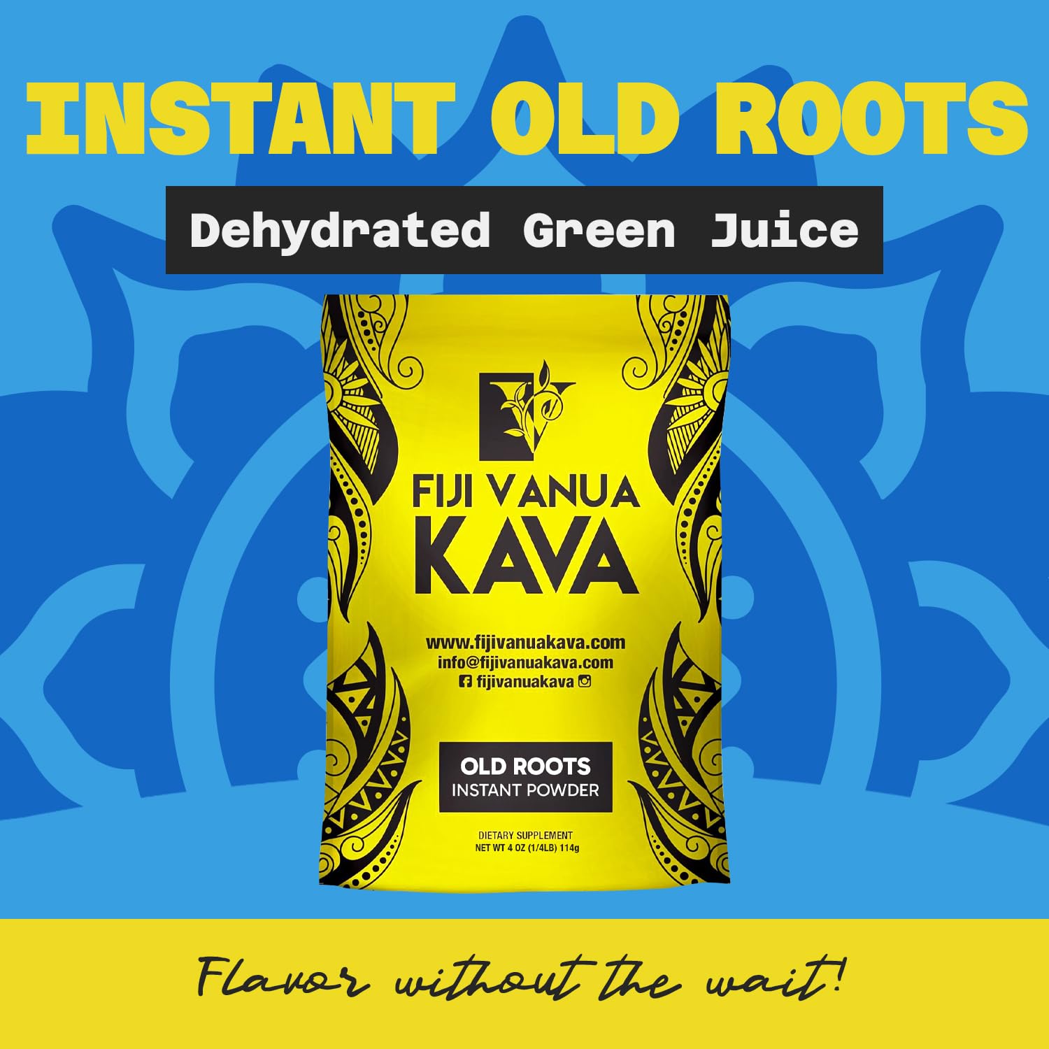 Pouring instant kava powder into a glass of water