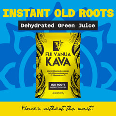 Pouring instant kava powder into a glass of water