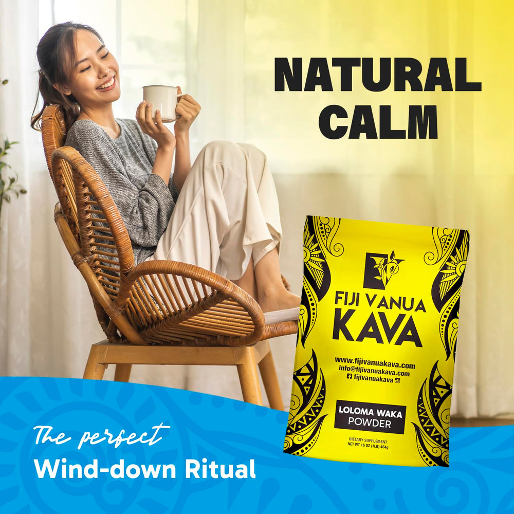 Traditional waka kava preparation using medium-ground powder